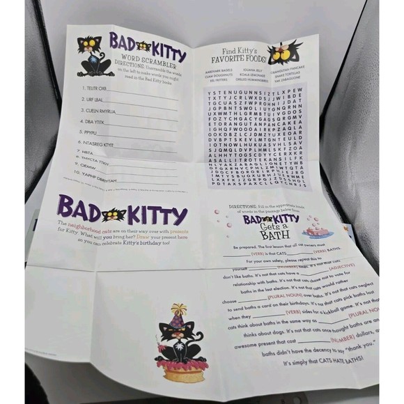 Bad Kittys Very Bad Boxed Set 3 Books Poster Gets A Bath Happy Birthday Vs Uncle - Picture 11 of 14